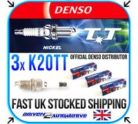 3x DENSO K20TT NICKEL TT SPARK PLUGS FOR VAUXHALL CORSA MkI 1.0i 12V 11.96-09.00