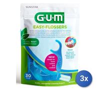 3x Dental Floss 30 Pieces with Disposable Fork