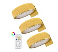 3X Dimmable Indoor Picture Wall Painting Lamp | 3pcs Battery Operated Painting Lamp,Dimmable Timer Modes for Art Display and Decorative Puck Lights in Black