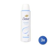 3X Dove Deodorant Spray 150 ML. Classic