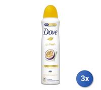 3x Dove Deodorant Spray 150 Ml. Go Fresh Passion Fruit