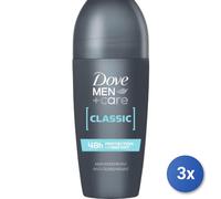 3x Dove Men Classic Roll-On Deodorant 50 Ml Grey
