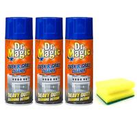 3X Dr Magic Oven and Grill Cleaner Spray (3X 390 ml)- Effortlessly and Effectively Remove All Stubborn Food Residues and Grease from Oven and Grill - With Degreaser Sponge