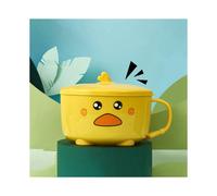 3X Duck Ramen Noodles Bowl with Lid Cute Stainless Steel Kitchen Fruit Instant Rice Soup Double-Layer Bowl Tableware 2