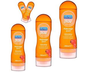 3X Durex Play 2in1 Stimulating Gel 200ml - Intimate Lubricant & Massage with Arousing Guarana, Enhances Sensation, Perfect for Couples, Smooth Texture, Long-Lasting, Non-Greasy Formula