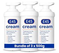 3x E45 Moisturising Cream for Dry Skin with Pump 500g Dermatological Cream for Eczema