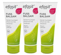 3x Efasit Foot Balsam Cream 75 ml Moisturizing Refreshing Deodorizing Vegan