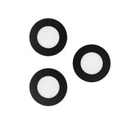 3x Eglo LED Smart Recessed Light Black IP44 Ø8,5cm 2.2W RGBTW ZigBee