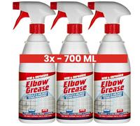 3x Elbow Grease Mould and Mildew Stain Remover Spray 700ml Powerful Bleach Cleaner for Bathrooms Kitchens Tiles and Outdoor Surfaces
