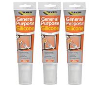 3x Everbuild Waterproof Silicone Sealant - Clear - 80ml - Multi-Purpose for Interior & Exterior Use