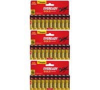 3X Eveready Gold Aa Alkaline Batteries, Pack Of 20 (60X Batteries In Total)