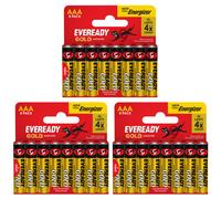 3X Eveready Gold Aaa Alkaline Batteries, Pack Of 8 (24X Batteries In Total)