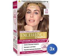 3x Excellence Dye Cap. 7.1 Ash Blonde