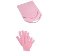 3X Exfoliating Bath SPA Set,Back Scrubber Towel with a Pair of Back Cleaner Gloves, Deep Cleaning