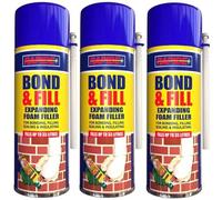 3x Expanding Foam Filler Expansion Insulation Wall Panelling, Filling, Bonding, Sealing, Gap - Expand To Make Long-Lasting Seal - Insulating Foam Filler Spray 500ML