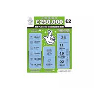 3x Fake £250,000 Winning Scratch Cards, Realistic Green Lottery Prank Tickets, Funny Scratch-Off Joke Gag Gift for Birthdays, Christmas and Parties