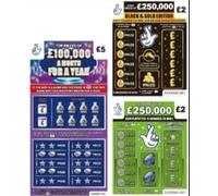 3x Fake Winning Scratch Cards, Realistic Lottery Prank Tickets, Funny Scratch-Off Joke Gag Gift for Birthdays, Christmas, Secret Santa and Parties