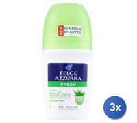 3X Felce Azzurra Deodorant Roll-On 50 Ml. Fresh