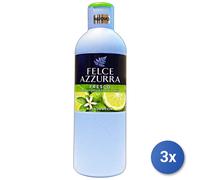 3X Felce Azzurra Fresh Bergamot And Cedar Flower 650 Ml Shower Gel