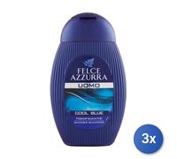 3X Felce Azzurra Shower Shampoo Cool Blue Tonifying 250Ml