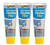 3x Flexible Decorators Filler White 200ml | Flexible Crack Gap Sealant - Walls Ceilings Woodwork | Paintable - Quick Drying