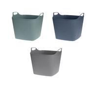 3x Flexible Plastic Storage Basket 25 L With Grips Basket Haushaltskorb
