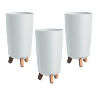 3x Flower Pot on Legs White Diameter 19.5 cm
