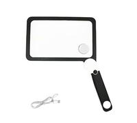 3X Folding Magnification Glass with 72 LED Light USB Rechargeable Portable Handheld Lighted Magnifier for Reading Repair Large Glass Reading Enlarger