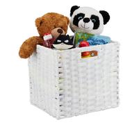 3x Folding Storage Basket Wicker Look Shelf Organiser Box Square Bin Bathroom
