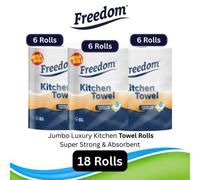 3X Freedom Rhino Jumbo Luxury Kitchen Towel Roll Super Strong & Absorbent 6 Roll