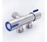 3X G1/2 x 1/2 304 Stainless Steel One Into Two Three-Way Angle Valve, Double Handle Double Control Faucet