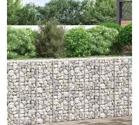 vidaXL Gabion Raised Beds Set of 3, In Silver Iron, Rust-Proof and Weather-Proof, Ideal for DIY Landscape Design, Sturdy and Durable, 30x30x100 cm