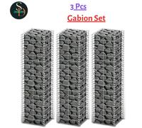 Vidaxl Gabion Set 3 Pcs Galvanised Wire 25 X 25 X 100 Cm