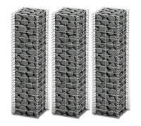 vidaXL Gabion Set 3 pcs Galvanised Wire 25 x 25 x 100 cm UK