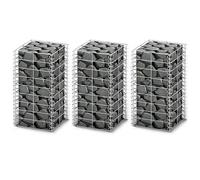 3x Gabions Garden Wall Stone Galvanized Wire Basket Cage Multi Sizes vidaXL
