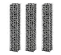 3x Gabions Garden Wall Stone Galvanized Wire Basket Cage Multi Sizes vidaXL