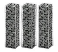 3x Gabions Garden Wall Stone Galvanized Wire Basket Cage Multi Sizes vidaXL