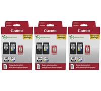 3x Genuine Original Canon PG540 Black CL541 Colour Ink Cartridge PIXMA MX525