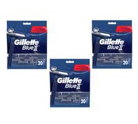 3X Gillette BlueII Men's Disposable Razors, Pack of 20