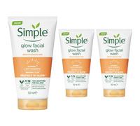 (3x Glow) 6 Pack of 150ml, Simple Protect & Glow Express Glow Clay Polish Face Wash
