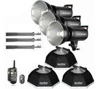 3x Godox 400w SK400II Studio Strobe Flash Light+XT-16+95cm Softbox Kit