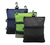 3X Golf Equipment Pouch with 3 section design, perfect for players on the go, permanent golf ball case