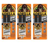 3x Gorilla 25ml Epoxy Glue - Strong Adhesive - Sets in 5 minutes - Dries Clear
