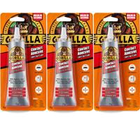 3x Gorilla Contact Adhesive Instant Glue Waterproof Flexible Bond 75g - Clear