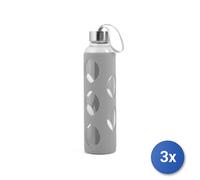 3X H&H Borosilicate Bottles With Gray Silicone Stainless Steel Cap