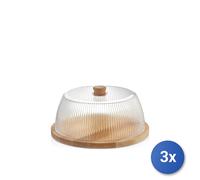 3X H&H Cake Carrier Striped Lines 24 Cm
