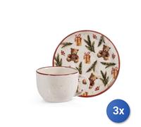 3X H&H Pack Of 4 Coffee Cups With Saucer Teddy Hugs CC 115 In Stoneware