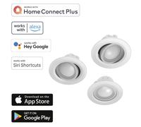 3x Hama Wifi LED Ceiling Spotlight 5W/32W WLAN Recessed Phone Sprach-Steuerung