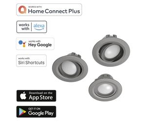3x Hama Wifi LED Ceiling Spotlight 5W/32W WLAN Recessed Spotlights Mobile Phone