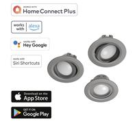 3x Hama Wifi LED Ceiling Spotlight 5W/32W WLAN Recessed Spotlights Mobile Phone